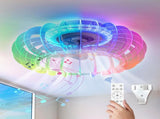 21'' Low Profile Bladeless Ceiling Fan with Lights Dimmable LED Enclosed Ceiling Fans with Light and W3775P384981