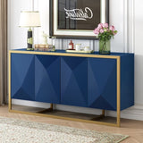 U_STYLE Mahogany Veneer Modern Sideboard with Unique Metal Legs,Suitable for Study,Entryway, N711P230808V