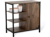 34"H x 24 W x 13"D Bathroom Cabinet with Steel Frame, 3 Shelves, Brown 08012379