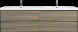 72" Floating Bathroom Vanity with Sink, Modern Wall-Mounted Bathroom Storage Vanity Cabinet with Two W1573P152709
