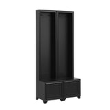 ON-TREND Elegant Free Standing Hall Tree Set of 2, Multifunctional 3-IN-1 Entryway Coat Rack with N721P249242B