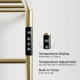 Heated Towel Rack with Top Shelf, 3-Bar Towel Wall MountedWarmer for Bathroom with Intelligent Touch T3177P305029