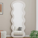 Flannel Full Length Wave Floor Mirror for Bedroom living room Hanging or Against The Wall W347P325002
