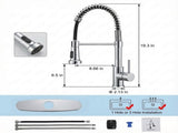Kitchen Faucet with Pull Down Sprayer Industrial 1 Handle 1 Hole Or 3 Hole Faucet for Farmhouse 66461003