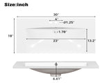 30" Single Bathroom Basin Sink, Vanity Top Only, 3-Faucet Holes, Resin WF316527AAK