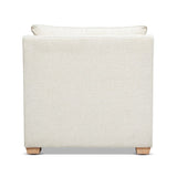 Ada 38" Flared Arm Contemporary Armchair with Lumbar Pillow, Flax White Linen B2719P238346