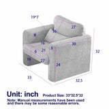 33"Corduroy Fabric Single Sofa, Modern Lounge Chairs Single Sofa with Support Pillow , for W834P171870