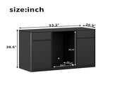 53.2"Fluted Buffet Wine Cabinet with Mini Fridge Nook , Charging 35542257