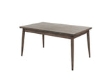 ZNTS Contemporary Walnut Finish 1pc Dining Table Only Solid wood Rectangle Table Melamine MDF Dining Room B011P203548