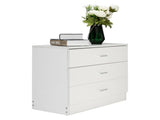 3-Drawer Wide Drawer Cabinet Particleboard Bedside Table with Textured Melamine Finish 12277839