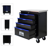 4 DRAWERS MULTIFUNCTIONAL TOOL CART WITH WHEELS-BLACK W1102P182231