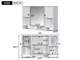35'' x 28'' Modern Wall Mounted Bathroom Storage Cabinet, Bathroom Wall Cabinet with Mirror, 20410048