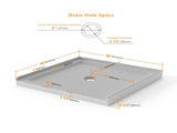 Goodyo 36"x36" Shower Pan 3.3" Height Single Threshold Shower Base in Slate White, Anti-slip D163121898
