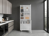 Kitchen Pantry 80.30" H 2 Doors, 9 Shelves, 4 Legs, White - Kitchen B097P395877