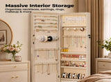 Jewelrys and Storage, 47.2-Inch Tall Lockable Wall or Door Mounted Jewelry Armoire 76995471