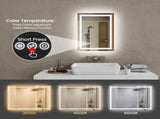 20"x28" LED Bathroom Mirror, Front-Lit and Back-Lit, 3 Color Tem Adjustable, Brightness Memory, 64470948