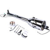 30" GM Steering Column Tilt Automatic No Key Universal W/ 9 Holes Adapter Chrome 57455328