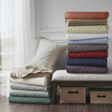 3 Piece Reversible Bedspread Set Balsam Green Queen B035P266673