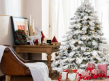 7ft Flocked Scarecrow-Shaped Christmas Tree with 360 Warm White LED Lights, 890 PVC Memory Wire 77585672