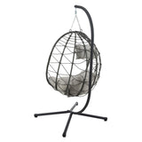 ZNTS Egg Chair Stand Indoor Outdoor Swing Chair Patio Wicker Hanging Egg Chair Hanging Basket Chair W1703P163949