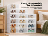 10 Pack/15 Pack Shoe Storage Box, Foldable Clear Plastic Stackable Shoe Organizer, Shoe Containers 30919535