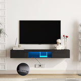 ZNTS Floating TV Stand Wall Mounted with 16 Color LEDs,63" Modern TV Stand, Floating TV Cabinet W1321104202