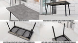 55.12-70.87"expandable modern kitchen dining table, rectangular MDF dining table for 4-6 people, W2189P190486