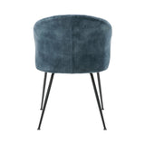 Teal Velvet Fabric Upholstery Side Chairs 2pc Set Black Metal Legs Modern Home Furniture B011P243658