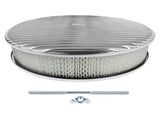 14" x 3" 14 Full Finned Aluminum Round Air Cleaner Air Filter Kit Polished with a Recessed Base and 28755144