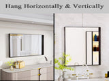 22"x30" Bathroom Wall Mounted Mirror Vanity Rectangular Mirror with Deep Frame, Black 29387659