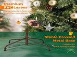 7FT Pre-Lit Artificial Christmas with Ornaments, 290 Warm White LED Lights, PVC Hinged Xmas 24394387