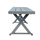 Modern Outdoor Aluminum Dining Bench, Dark Gray 66537.00DGRY