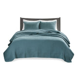 2 Piece Quilt Set Teal Twin/Twin XL B035129036