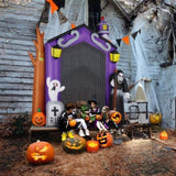 ZNTS 9.8 FT Halloween Inflatables Haunted House Castle Archway Outdoor Decorations, Scary Halloween Giant 03459375