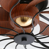 Industrial Style 20 Inch Ceiling Fan With Matte Black 6 Speed Wind E26 Remote Control Reversible DC W882P146308