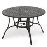 ZNTS Outdoor Cast Aluminum Circular Dining Table, Bronze 59159.00