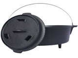 pre-Seasoned Cast Iron Dutch Oven With Skillet Lid, Outdoor Camping Deep Pot for Camping Fireplace 51168450