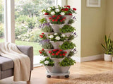 7Tier Vertical Stackable Planter with Rolling Casters, SpaceSaving Stacking Tower with Drainage 80559699