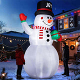12FT Tall Lighted Christmas Inflatable Decoration, Inflatable Giant Snowman Holding Gift Boxes, 32797863