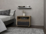 Baldwin City Nightstand, Bedroom, Light Oak/Black B092P254745