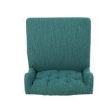 Vienna Contemporary Fabric Tufted Wingback 27 Inch Counter Stools, Set of 2, Teal and Dark Brown 64855.00T