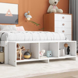 ZNTS Full Size Bed with Storage Case, 2 Storage drawers, Lengthwise Support Slat,White 13087519