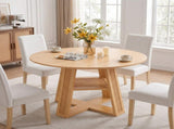 43.3"-59.05" Extendable Round Dining Table for 4-6, Round-to-Oval Kitchen Table with Removable W3867P538531