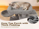 Light Gray 33.5" Multi-Level Cat Tree with 2-Tier Condo, Sisal Scratching Posts & Anti-Toppling 67443380