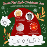 Lighted Santa Hat Style Tree Set of 2, 4ft Artificial Tree with Warm White Lights, N710P181810J