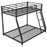 ZNTS Metal Floor Bunk Bed, Twin over Full,Black 45259317