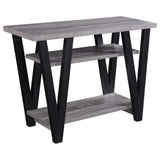 Antique Grey and Black Rectangle Sofa Table B062P145629