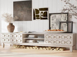 Modern Mid-Century Media Console with 4 Drawers and Cable Management, TV Console Table for TVs up to W757P305595