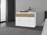Golva Dresser with Tilt-Out Drawers and Lower Cabinet Storage, White / Natural Oak B097P474284