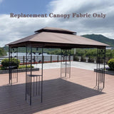 13x10 Ft Patio Double Roof Gazebo Replacement Canopy Top Fabric,Brown W41941991